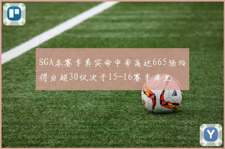 SGA本赛季真实命中率高达665场均得分超30仅次于15-16赛季库里